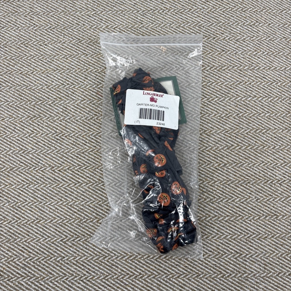 Longaberger Halloween Pumpkins Bow Style Fabric Medium Garter #23248